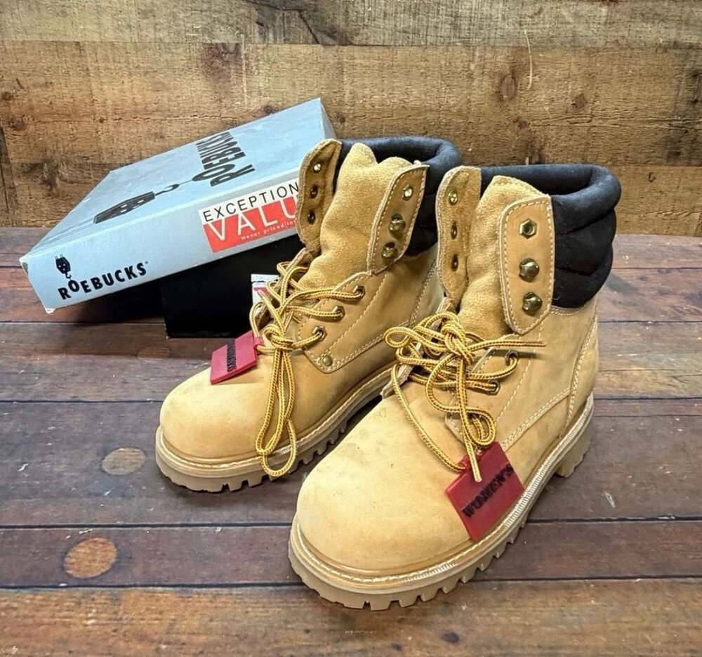 Roebucks Work Boots Wheat Leather Padded Collar With Box